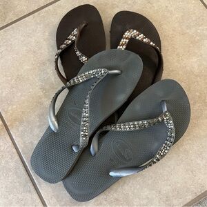 Havaianas Black and Gray Sandals Classic Minimalist Design